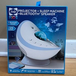 NEW Sealy Kids Projector + Sleep Machine Bluetooth Speaker, 25 Sounds & Remote